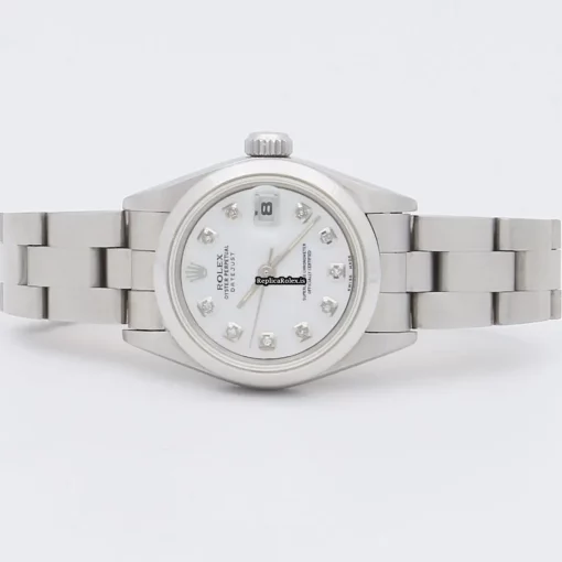 Well Made Fake Rolex Oyster Perpetual Lady Date 69160 Caliber 2135 Automatic Movement 26mm Steel Case Womens Watch - Image 5