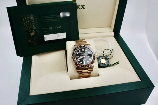 Inexpensive Replica Rolex Gmt-master II 126715chnr Caliber 3285 Automatic Movement 40mm Rose Gold Case Mens/unisex Watch - Image 12