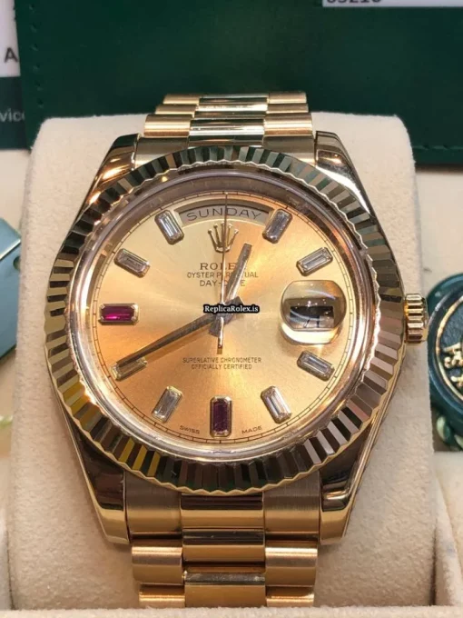 Great Replica Rolex Day-date II 218238 Caliber 3156 Automatic Movement 41mm Yellow Gold Case Mens/unisex Watch