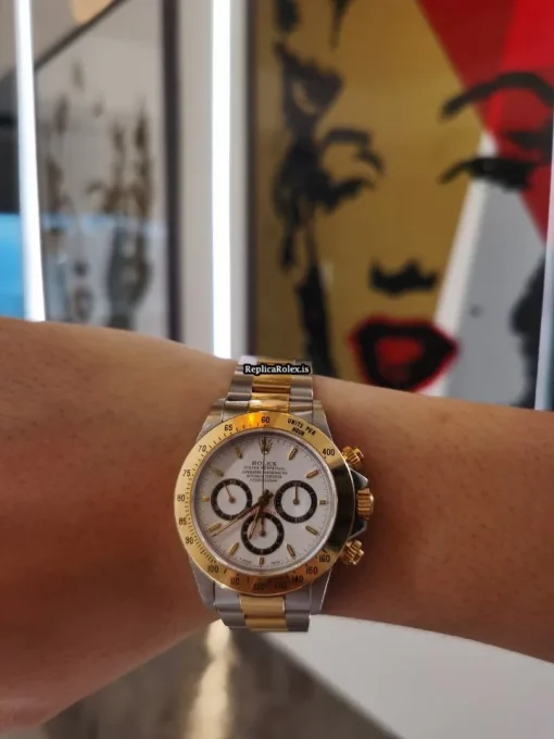 Attractive Fakes Rolex Daytona 16523 Caliber 4030 Automatic Movement 40mm Gold/steel Case Mens/unisex Watch - Image 9
