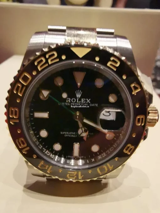 Swiss Replica Rolex Gmt-master II 116713ln Caliber 3186 Automatic Movement 40mm Gold/steel Case Mens/unisex Watch - Image 5