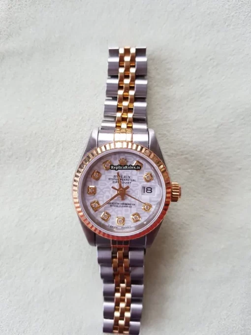 Marvellous Replica Rolex Lady-datejust 69173 Automatic Movement 26mm Gold/steel Case Womens Watch - Image 4