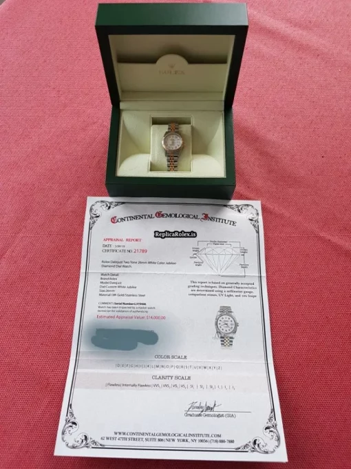 Marvellous Replica Rolex Lady-datejust 69173 Automatic Movement 26mm Gold/steel Case Womens Watch - Image 7