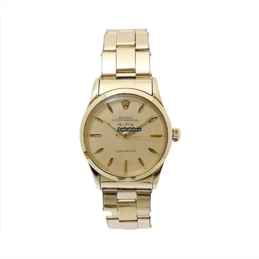 Fantastic Replica Rolex Air King 5506 Caliber 1530 Automatic Movement 34mm Gold/steel Case Mens/unisex Watch