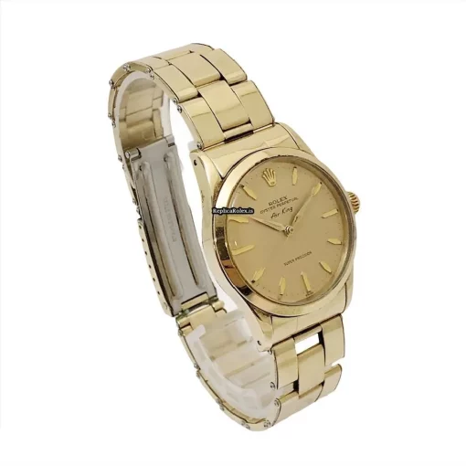 Fantastic Replica Rolex Air King 5506 Caliber 1530 Automatic Movement 34mm Gold/steel Case Mens/unisex Watch - Image 4