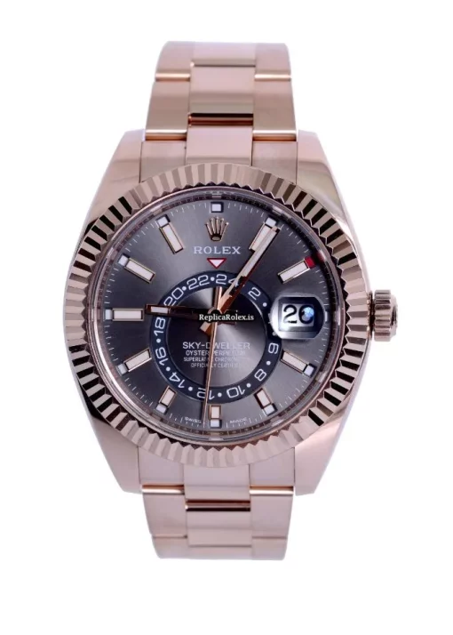 Defect Fake Rolex Sky-dweller 326935 Automatic Movement 42mm Rose Gold Case Mens/unisex Watch