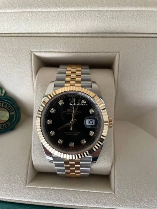 Defect Replica Rolex Datejust 126333-0006 Caliber 3235 Automatic Movement 41mm Gold/steel Case Mens/unisex Watch - Image 5