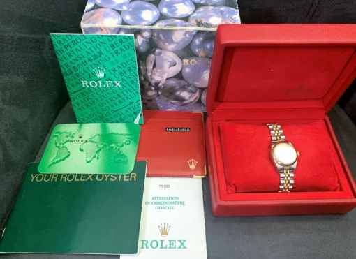 Great Replica Rolex Oyster Perpetual 26 76193 Caliber 2230 Automatic Movement 26mm Gold/steel Case Womens Watch - Image 7