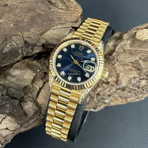 Durable Imitation Rolex Lady-datejust 69238 Automatic Movement 26mm Yellow Gold Case Watch - Image 2