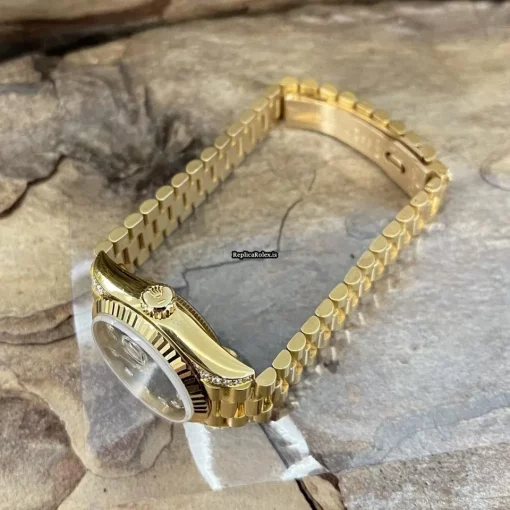 Durable Imitation Rolex Lady-datejust 69238 Automatic Movement 26mm Yellow Gold Case Watch - Image 3