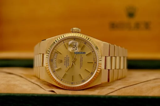 Good Replica Rolex Day-date Oysterquartz 19018 Caliber 5055 Quartz Movement 36mm Yellow Gold Case Mens/unisex Watch - Image 11