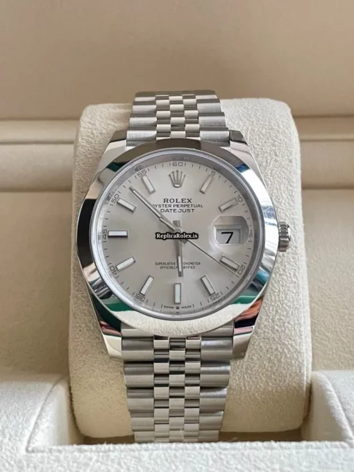 Well Made Fake Rolex Datejust 126300 Caliber 3235 Automatic Movement 41x48mm Steel Case Mens/unisex Watch - Image 4