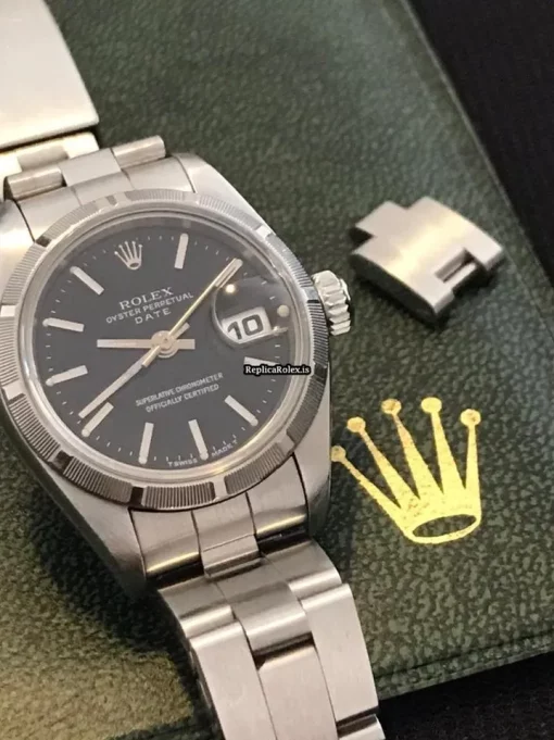 Quality Fake Rolex Oyster Perpetual Lady Date 69190 Caliber 2135 Automatic Movement 26mm Steel Case Womens Watch - Image 3