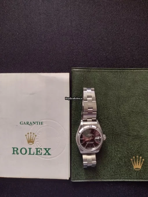 Quality Fake Rolex Oyster Perpetual Lady Date 69190 Caliber 2135 Automatic Movement 26mm Steel Case Womens Watch - Image 8