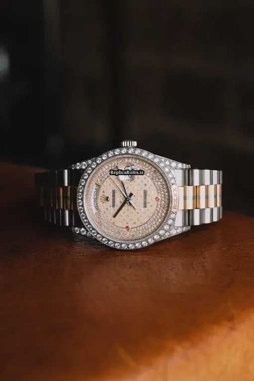 Cool Fakes Rolex Day-date 36 118139 Caliber 3155 Automatic Movement 36mm White Gold Case Mens/unisex Watch - Image 8
