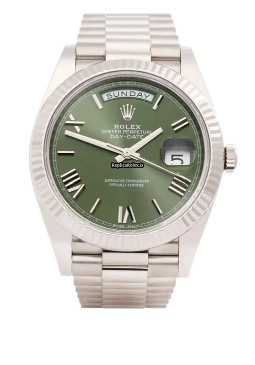 Superior Replica Rolex Day-date 40 228239 Caliber 3255 Automatic Movement 40mm White Gold Case Mens/unisex Watch