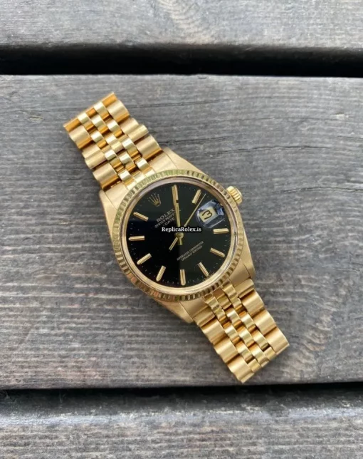 Fabulous Clone Rolex Oyster Perpetual Date 1503 Caliber 1570 Automatic Movement 34mm Yellow Gold Case Mens/unisex Watch