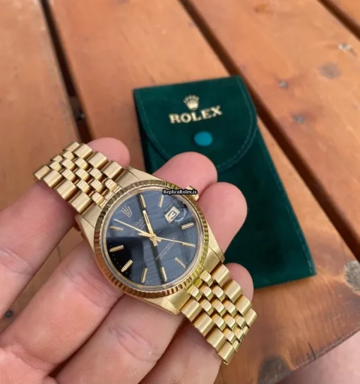 Fabulous Clone Rolex Oyster Perpetual Date 1503 Caliber 1570 Automatic Movement 34mm Yellow Gold Case Mens/unisex Watch - Image 2