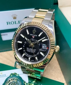 Fine Fake Rolex Sky-dweller 326933 Caliber 9001 Automatic Movement 42mm Gold/steel Case Mens/unisex Watch
