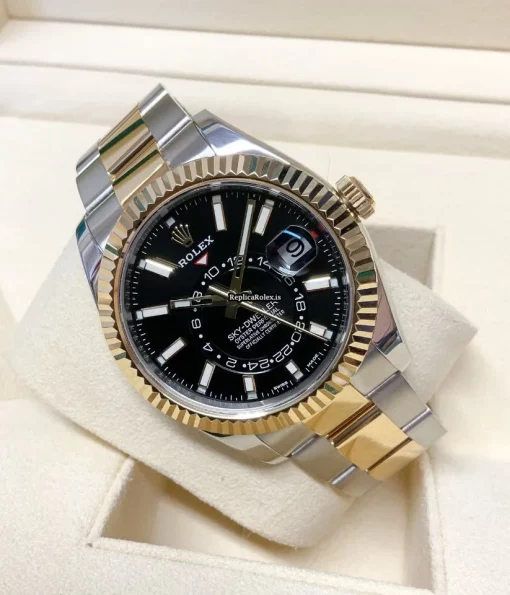 Fine Fake Rolex Sky-dweller 326933 Caliber 9001 Automatic Movement 42mm Gold/steel Case Mens/unisex Watch - Image 3