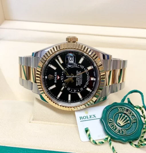 Fine Fake Rolex Sky-dweller 326933 Caliber 9001 Automatic Movement 42mm Gold/steel Case Mens/unisex Watch - Image 5