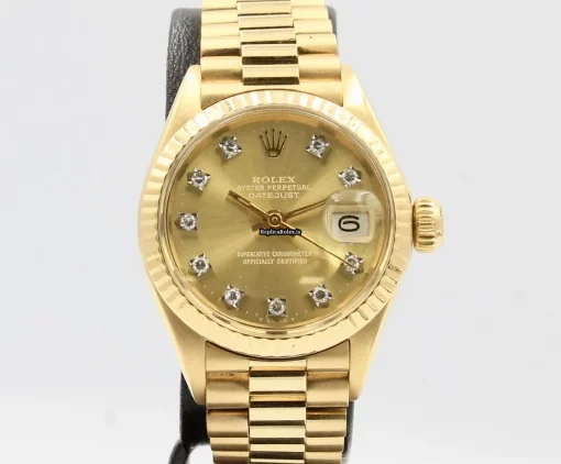 Lovely Fake Rolex Lady-datejust 6917 Caliber 2030 Automatic Movement 26mm Yellow Gold Case Womens Watch - Image 2