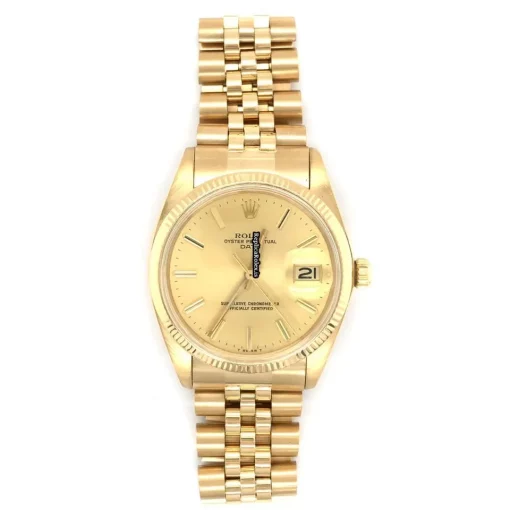 Distinctive Replica Rolex Oyster Perpetual Date 1503 Automatic Movement 34mm Yellow Gold Case Mens/unisex Watch