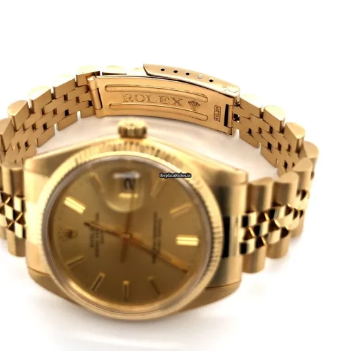 Distinctive Replica Rolex Oyster Perpetual Date 1503 Automatic Movement 34mm Yellow Gold Case Mens/unisex Watch - Image 8