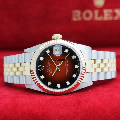 Lovely Knockoff Rolex Lady-datejust 68273 Caliber 2135 Automatic Movement 31x37mm Gold/steel Case Mens/unisex Watch - Image 2
