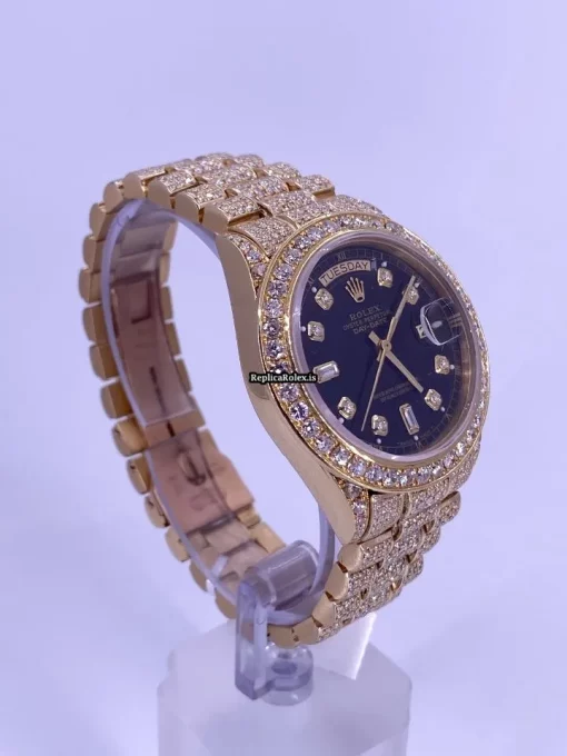 Lovely Replica Rolex Day-date 36 18038 Caliber 3055 Automatic Movement 36mm Yellow Gold Case Mens/unisex Watch - Image 4