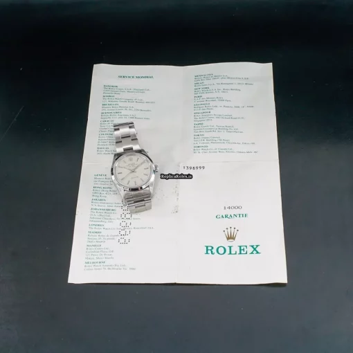 Excellent Fakes Rolex Air King Precision 14000 Caliber 3000 Automatic Movement 34mm Steel Case Mens/unisex Watch - Image 11