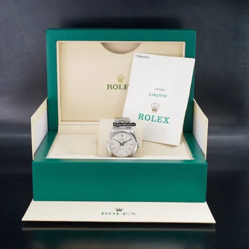 Excellent Fakes Rolex Air King Precision 14000 Caliber 3000 Automatic Movement 34mm Steel Case Mens/unisex Watch - Image 9