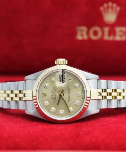 Attractive Fake Rolex Lady-datejust 69173 Caliber 2135 Automatic Movement 26x42mm Gold/steel Case Womens Watch