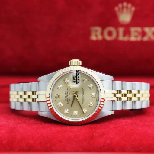 Attractive Fake Rolex Lady-datejust 69173 Caliber 2135 Automatic Movement 26x42mm Gold/steel Case Womens Watch