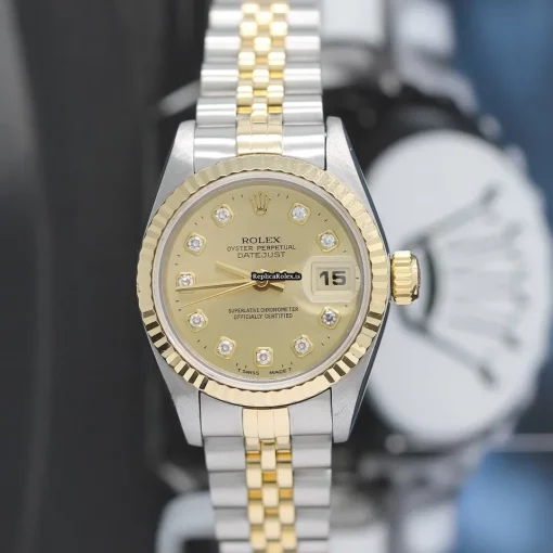 Attractive Fake Rolex Lady-datejust 69173 Caliber 2135 Automatic Movement 26x42mm Gold/steel Case Womens Watch - Image 3