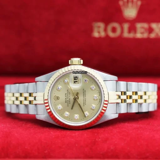 Attractive Fake Rolex Lady-datejust 69173 Caliber 2135 Automatic Movement 26x42mm Gold/steel Case Womens Watch - Image 4