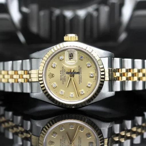 Attractive Fake Rolex Lady-datejust 69173 Caliber 2135 Automatic Movement 26x42mm Gold/steel Case Womens Watch - Image 5