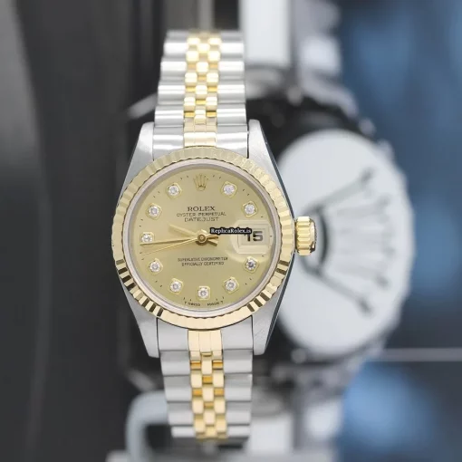 Attractive Fake Rolex Lady-datejust 69173 Caliber 2135 Automatic Movement 26x42mm Gold/steel Case Womens Watch - Image 6