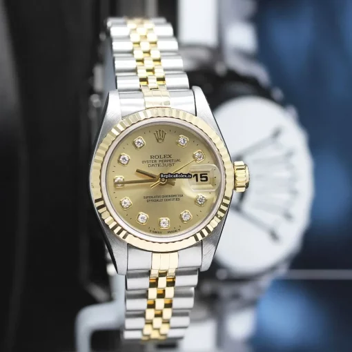 Attractive Fake Rolex Lady-datejust 69173 Caliber 2135 Automatic Movement 26x42mm Gold/steel Case Womens Watch - Image 7