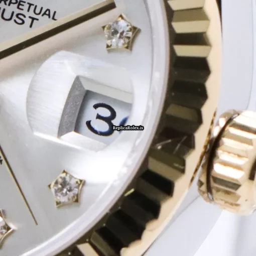 Cool Copy Rolex Lady-datejust 28 Caliber 2236 Automatic Movement 28mm Gold/steel Case Watch - Image 12