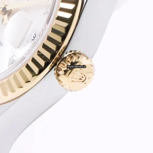 Cool Copy Rolex Lady-datejust 28 Caliber 2236 Automatic Movement 28mm Gold/steel Case Watch - Image 13