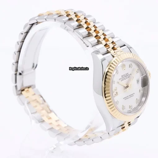 Cool Copy Rolex Lady-datejust 28 Caliber 2236 Automatic Movement 28mm Gold/steel Case Watch - Image 8