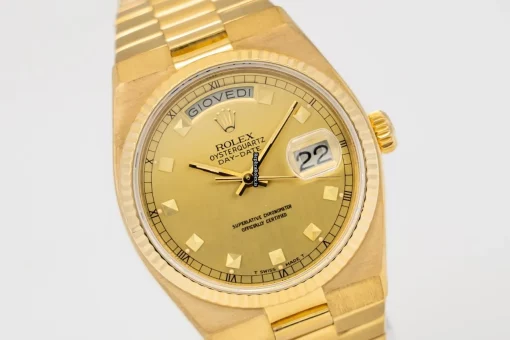 Quality Fake Rolex Day-date Oysterquartz 19018 Caliber 5055 Quartz Movement 36mm Yellow Gold Case Mens/unisex Watch