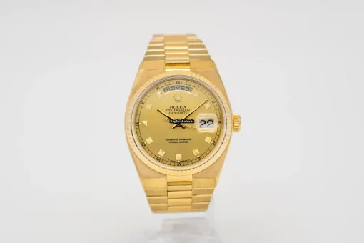 Quality Fake Rolex Day-date Oysterquartz 19018 Caliber 5055 Quartz Movement 36mm Yellow Gold Case Mens/unisex Watch - Image 3