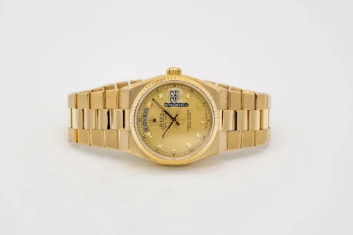 Quality Fake Rolex Day-date Oysterquartz 19018 Caliber 5055 Quartz Movement 36mm Yellow Gold Case Mens/unisex Watch - Image 4