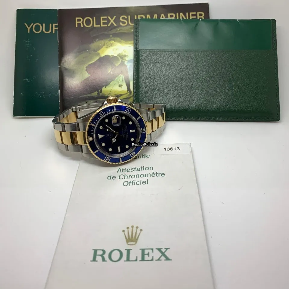 Trustworthy Replica Rolex Submariner Date 16613lb Caliber 3135 Automatic Movement 40mm Gold/steel Case Mens/unisex Watch - Image 12