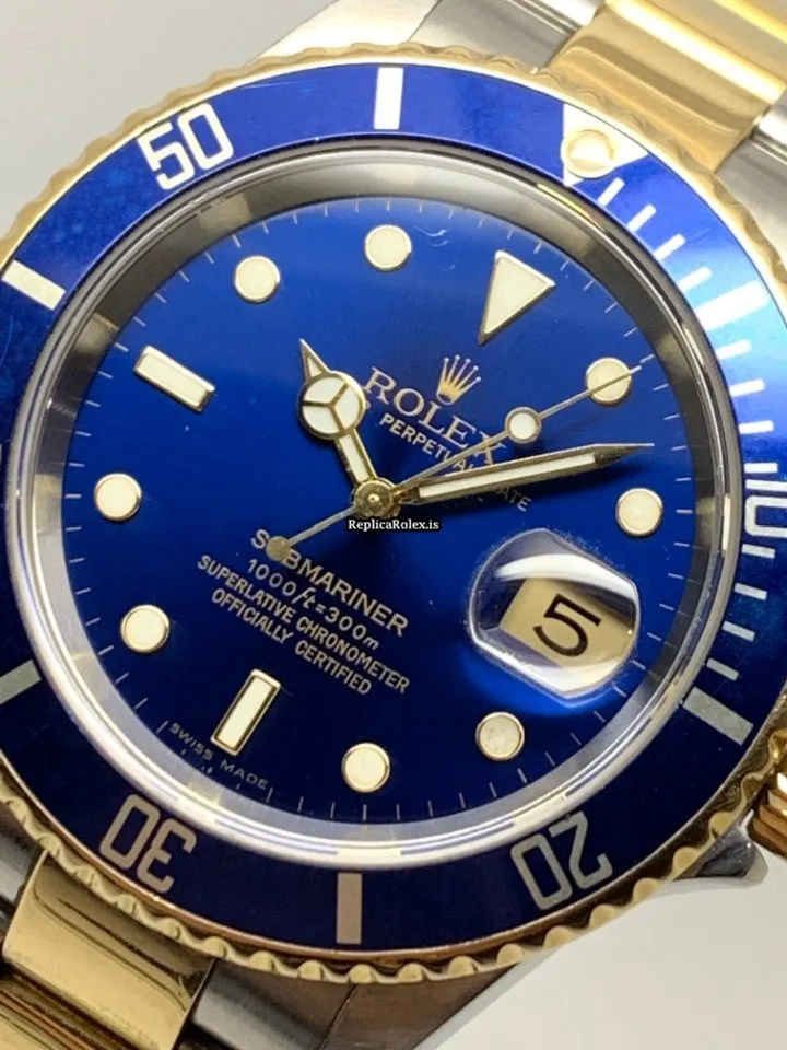 Trustworthy Replica Rolex Submariner Date 16613lb Caliber 3135 Automatic Movement 40mm Gold/steel Case Mens/unisex Watch - Image 6