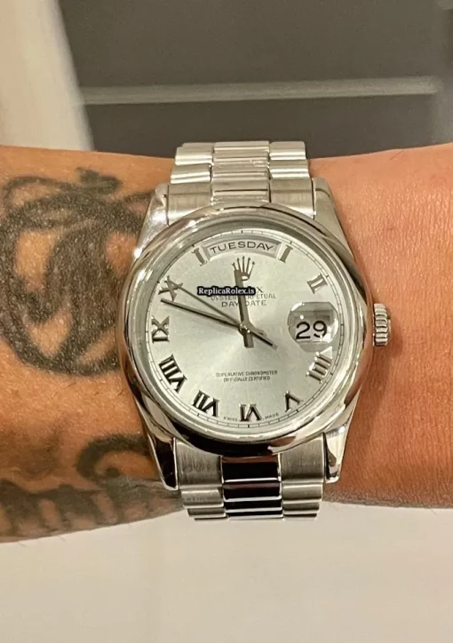 Fantastic Copy Rolex Day-date 36 118206 Caliber 3155 Automatic Movement 36mm Platinum Case Mens/unisex Watch - Image 2