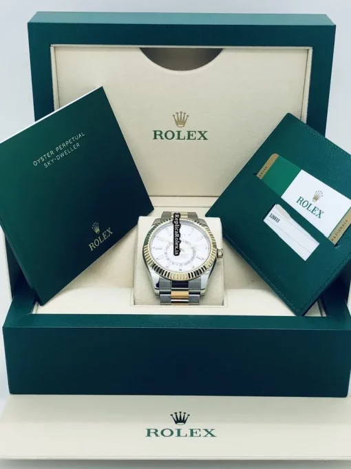 Fabulous Fake Rolex Sky-dweller 326933 Caliber 9001 Automatic Movement 42mm Gold/steel Case Mens/unisex Watch - Image 13