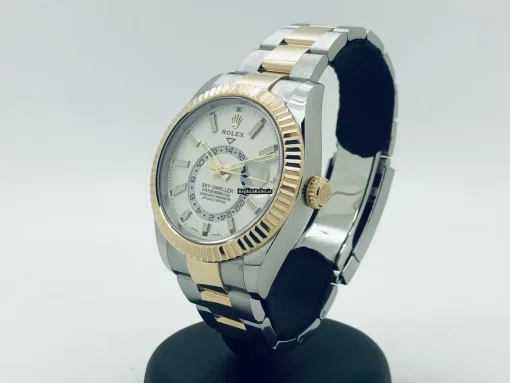 Fabulous Fake Rolex Sky-dweller 326933 Caliber 9001 Automatic Movement 42mm Gold/steel Case Mens/unisex Watch - Image 8